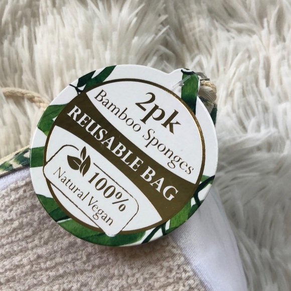 Bamboo Sponges 2 pack Reusable Bag Trū Spa - Picture 3 of 5